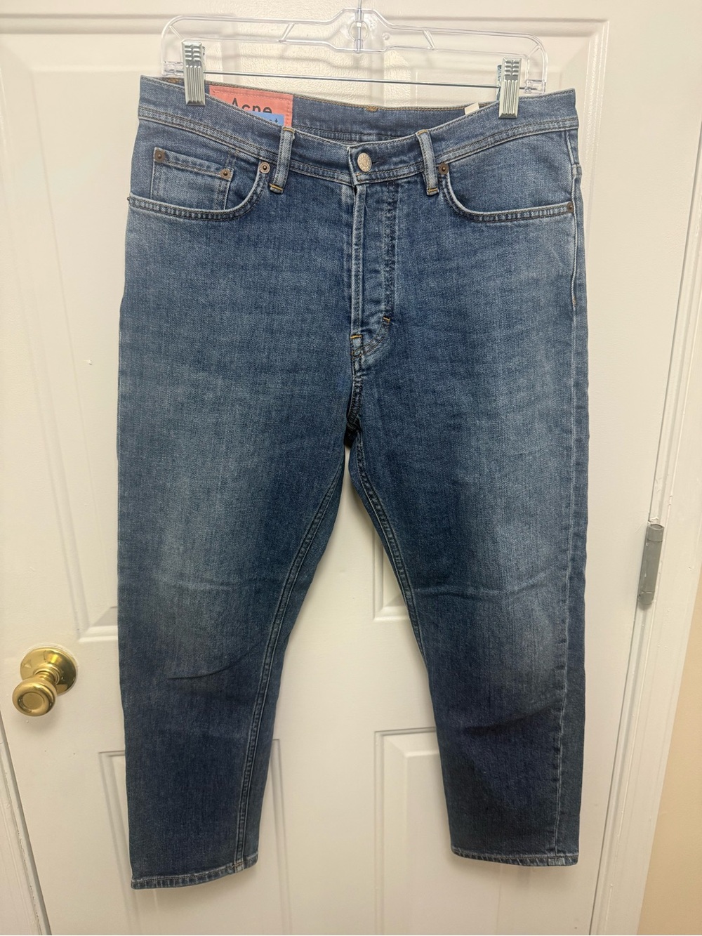 Men’s Acne Studios Bla Konst River Mid Blue Tapered Leg Jeans 31x30 Designer